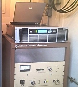 new transmitter sits on old transmitter